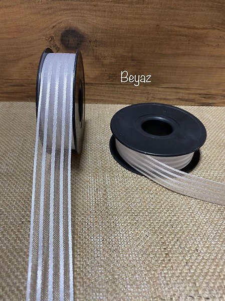 FİTİLLİ KURDELE  BEYAZ 2,5 CM