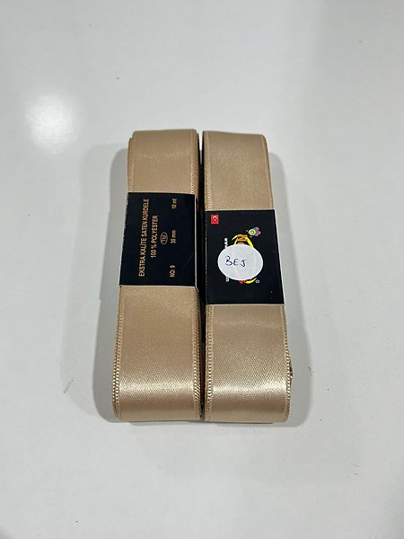 SATEN KURDELE 3CM BEJ