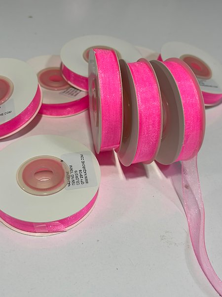 ŞEKER PEMBE ORGANİZE 1CM ORGANİZE KURDELE