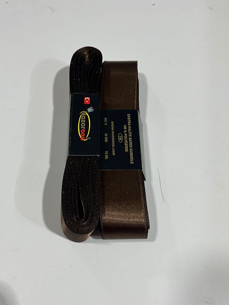 SATEN KURDELE 3CM KAHVE