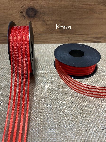 FİTİLLİ KURDELE  KIRMIZI 2,5 CM