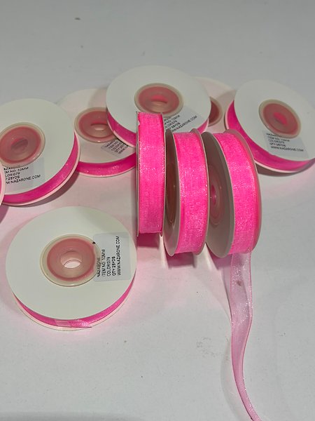ŞEKER PEMBE ORGANİZE 1CM ORGANİZE KURDELE