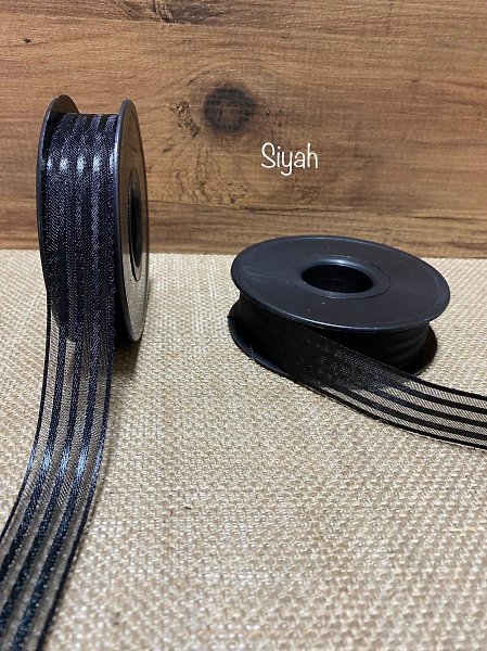 FİTİLLİ KURDELE  SİYAH  2,5 CM