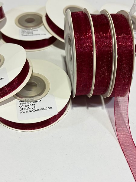 BORDO ORGANİZE 1CM ORGANİZE KURDELE