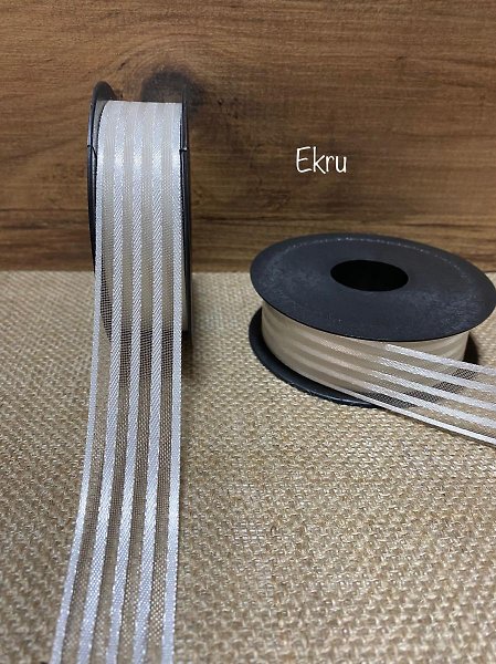 FİTİLLİ KURDELE EKRU 2,5 CM