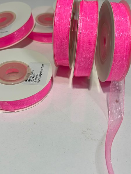 ŞEKER PEMBE ORGANİZE 1CM ORGANİZE KURDELE