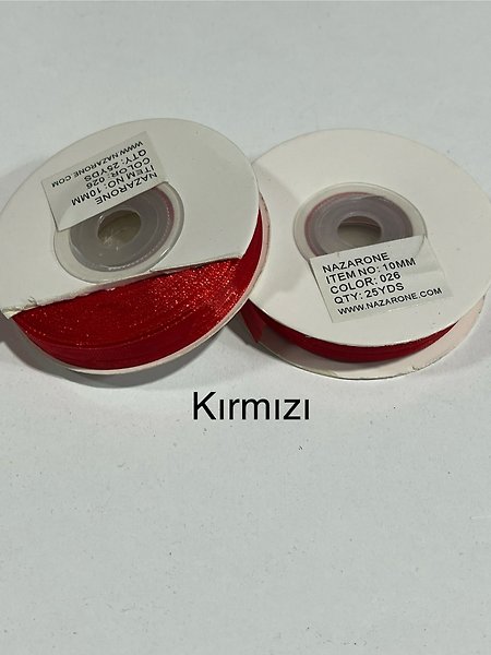 kırmızı organize KURDELE  1cm