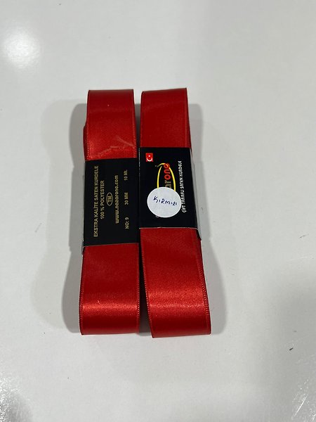 SATEN KURDELE 3CM  KIRMIZI